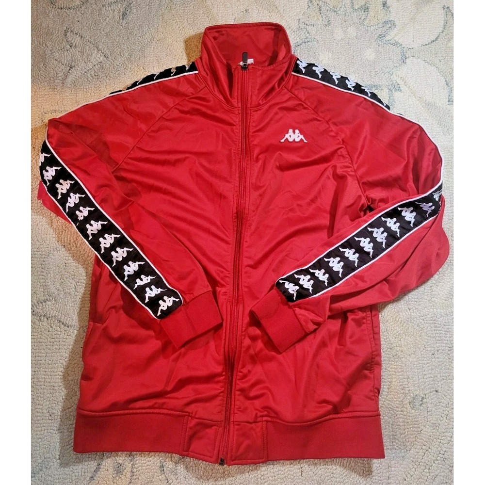Kappa Vintage Track Jacket Red Full Zip Up Mens Sz L Fits Like Mens Size Small